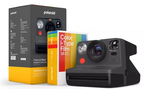 The contents of the Polaroid Now Gen 2 Instant Camera Everything Box bundle.
