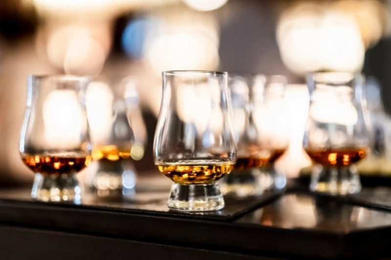 Scotch in several glasses