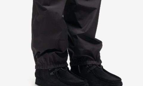 black suede clark's with gaiters