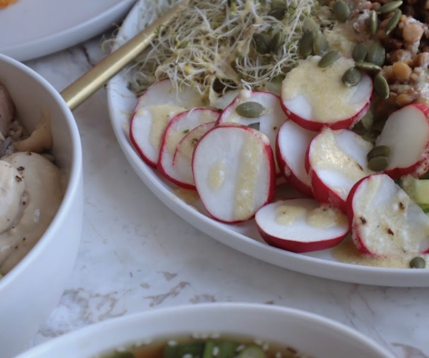 Food with butter on top