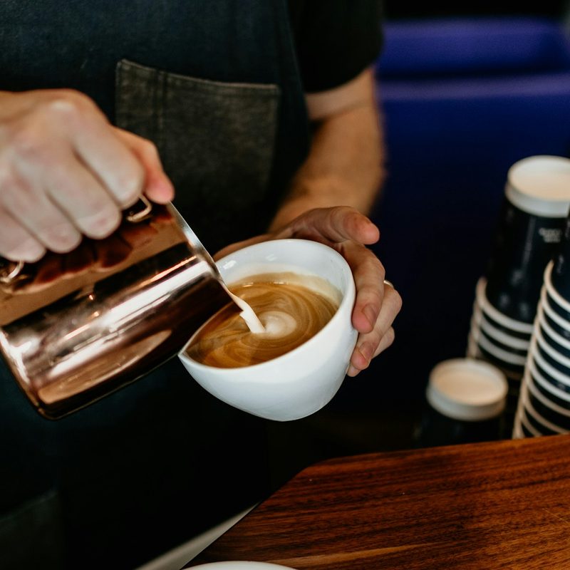 Pouring coffee