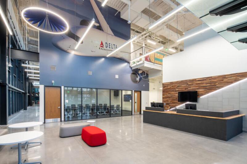 Delta pilot training center interior