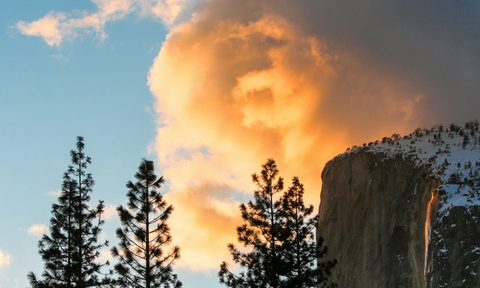 Yosemite Firefall at Yosemite National Park in Winter