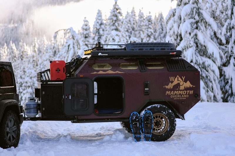 Profile of Mammoth Overland's WLY Mammoth travel trailer.