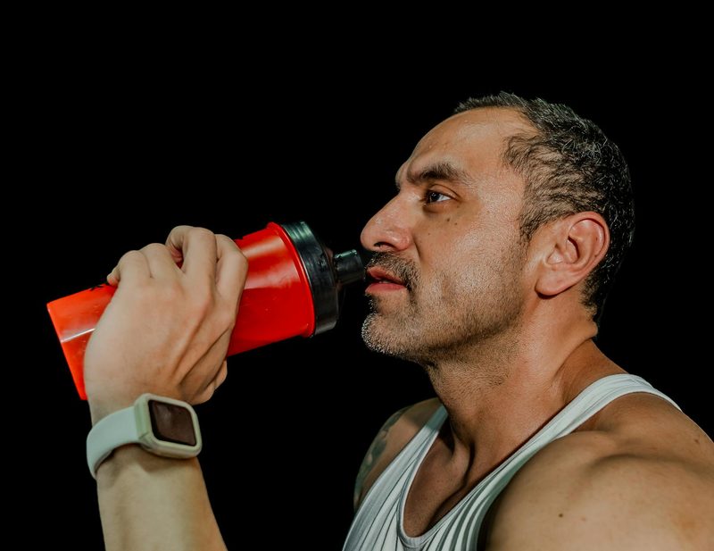Man drinking a protein shake