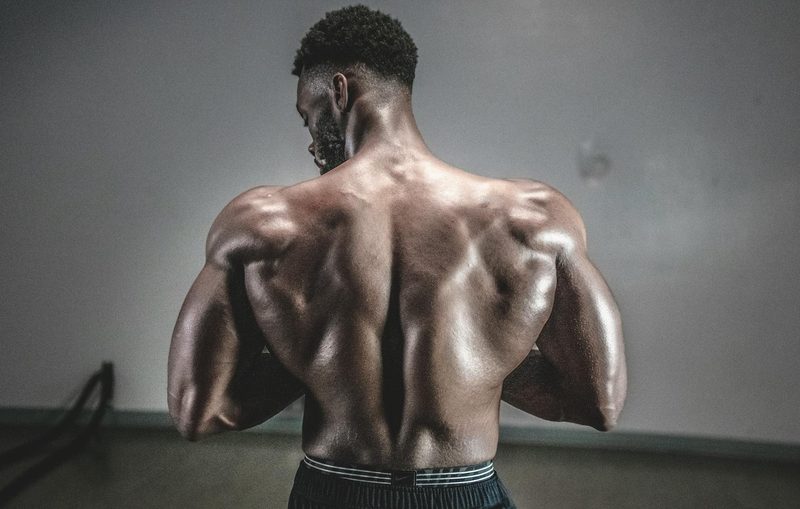 strong man muscles back shirtless