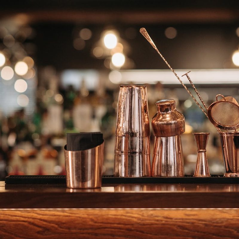 Bar counter cocktail tools