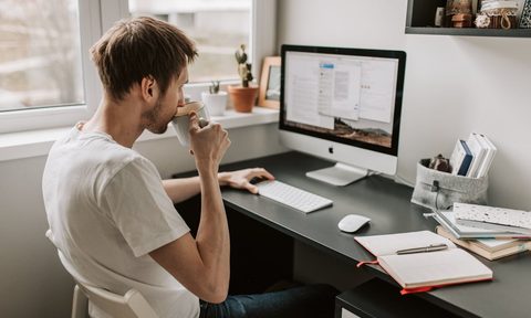 person drinking coffee