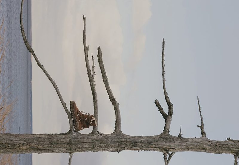 asics boot in tree