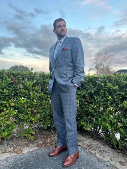 Man in Men's Wearhouse Custom Suit