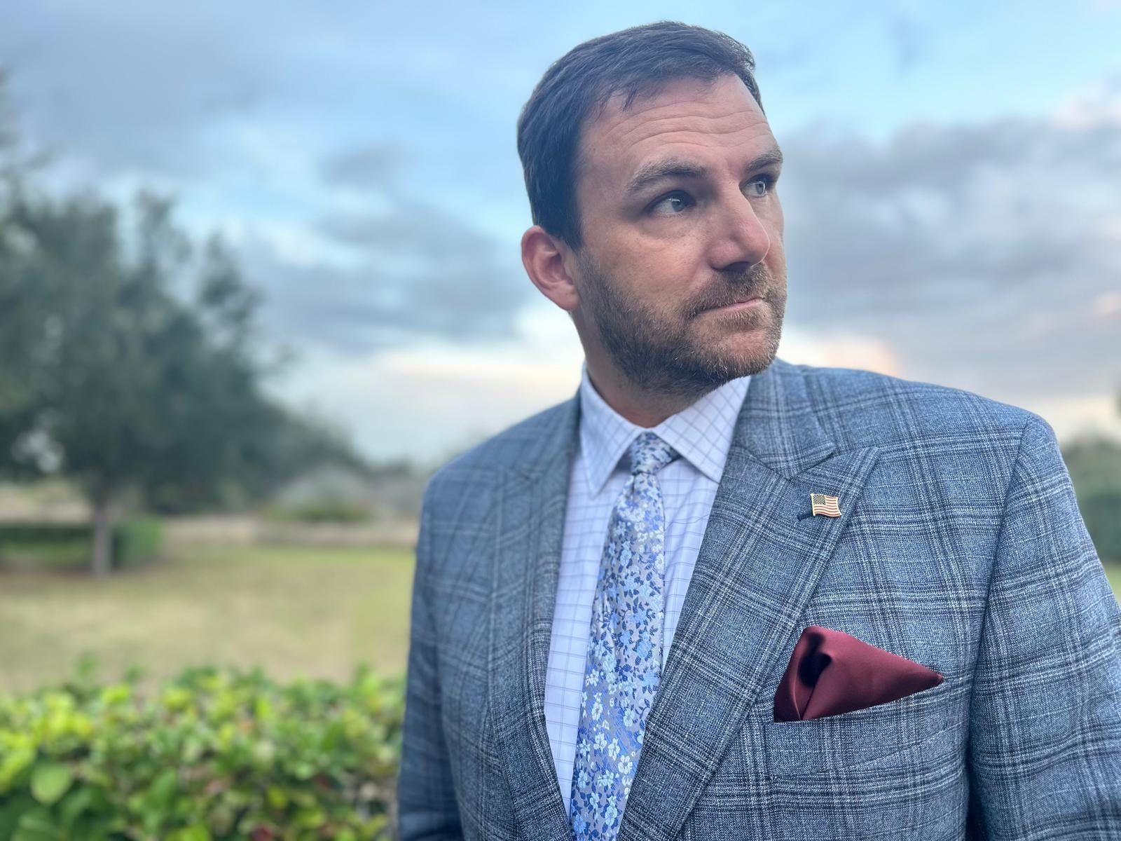 Man in Men's Wearhouse Custom Suit