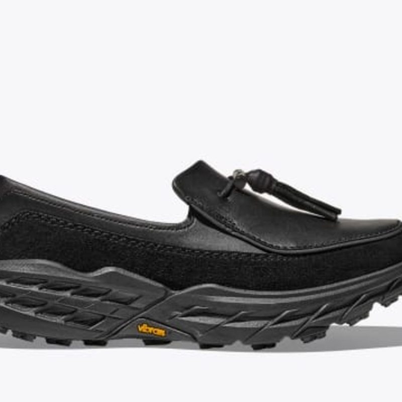 side view of product photo of hoka sneaker loafer