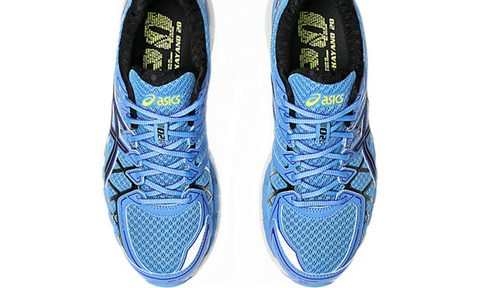 blue ASICS sneakers product photo