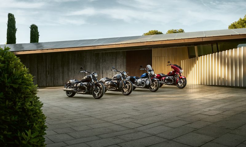 2025 BMW R 18 cruisers parked in a driveway in front of a residence.