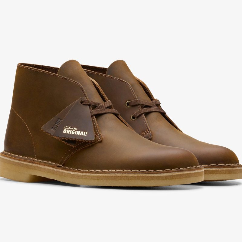 brown leather clarks desert boots