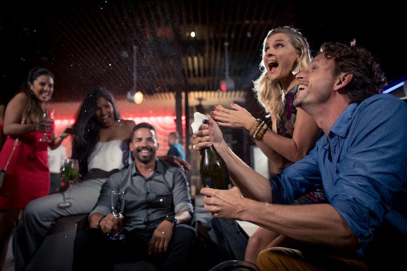 Friends enjoying the nightlife