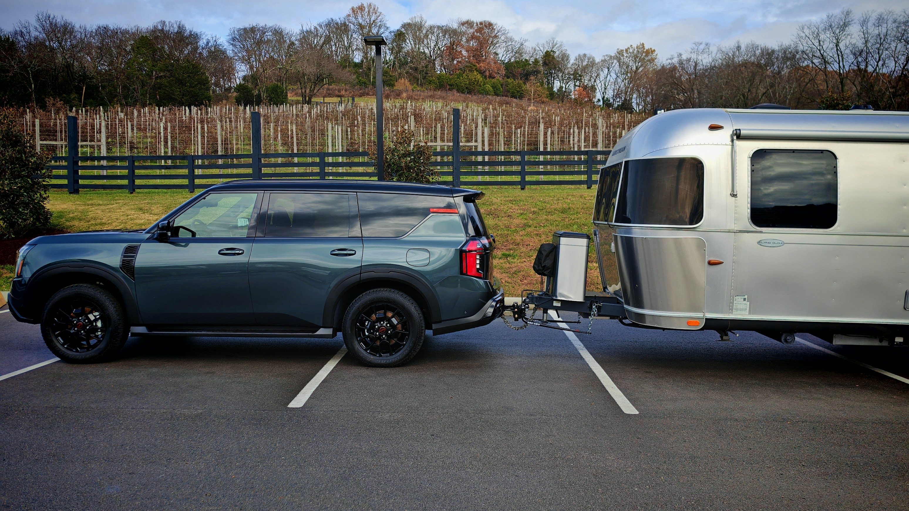 2025 Nissan Armada towing a trailer