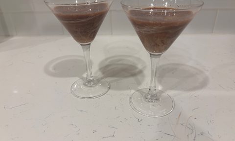 tiramisu martinis on counter