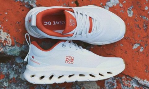 LOEWE On sneaker on orange concrete
