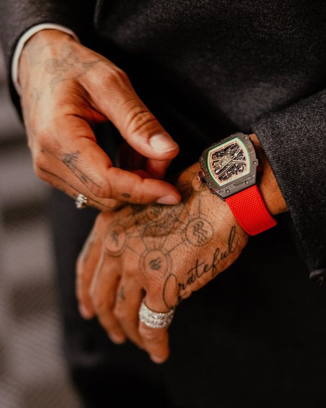 Lewis Hamilton with the RM 67-02