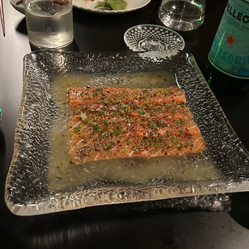 Truffle salmon at Makoto Vail