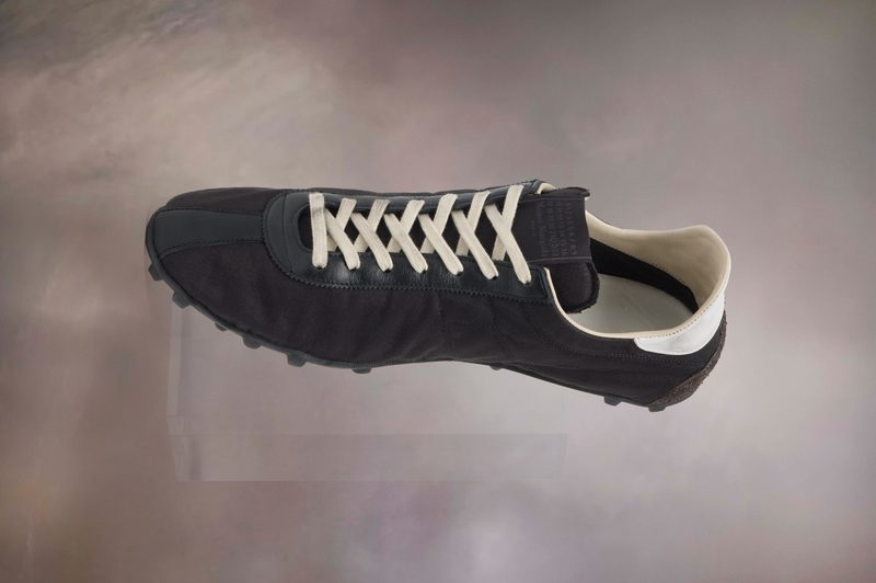 black retro running sneakers