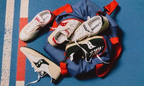 pile of saucony sneakers