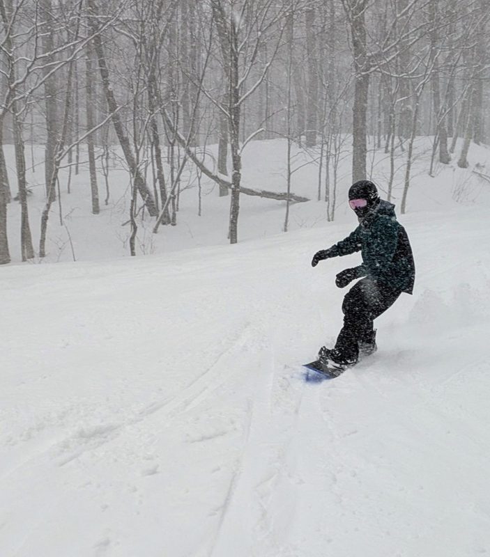 Jones Shralpinist turning by forest