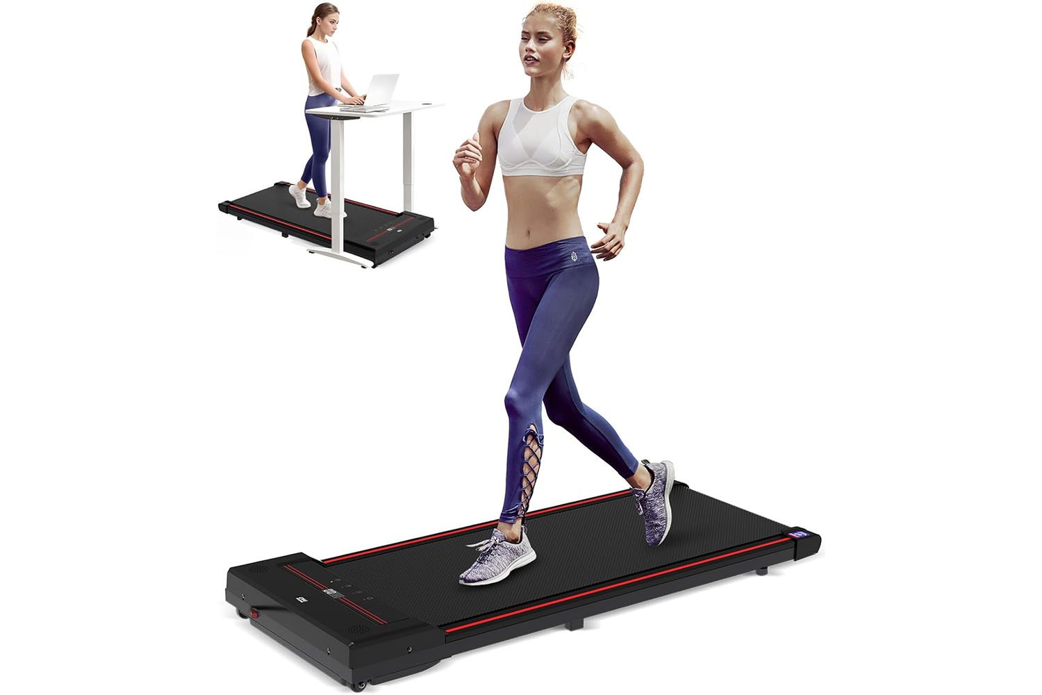 A woman using the Sperax Walking Pad.