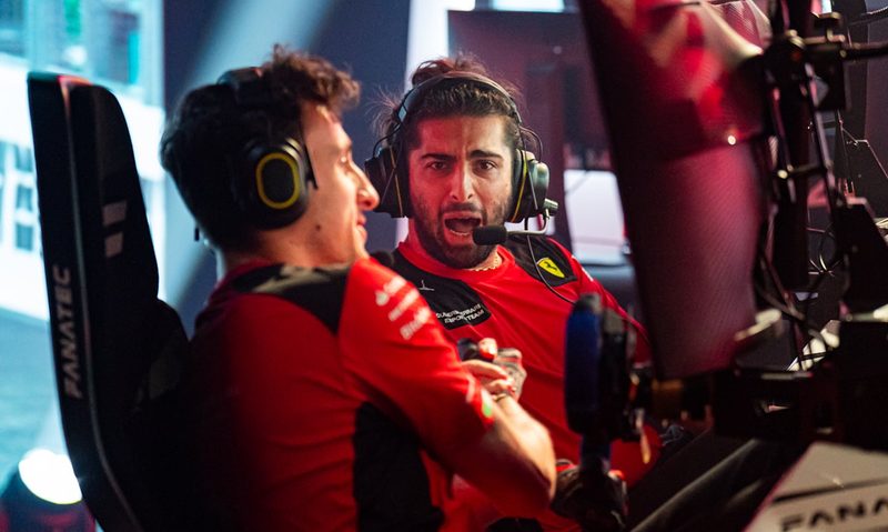 Two Ferrari F1 Sim racing drivers.