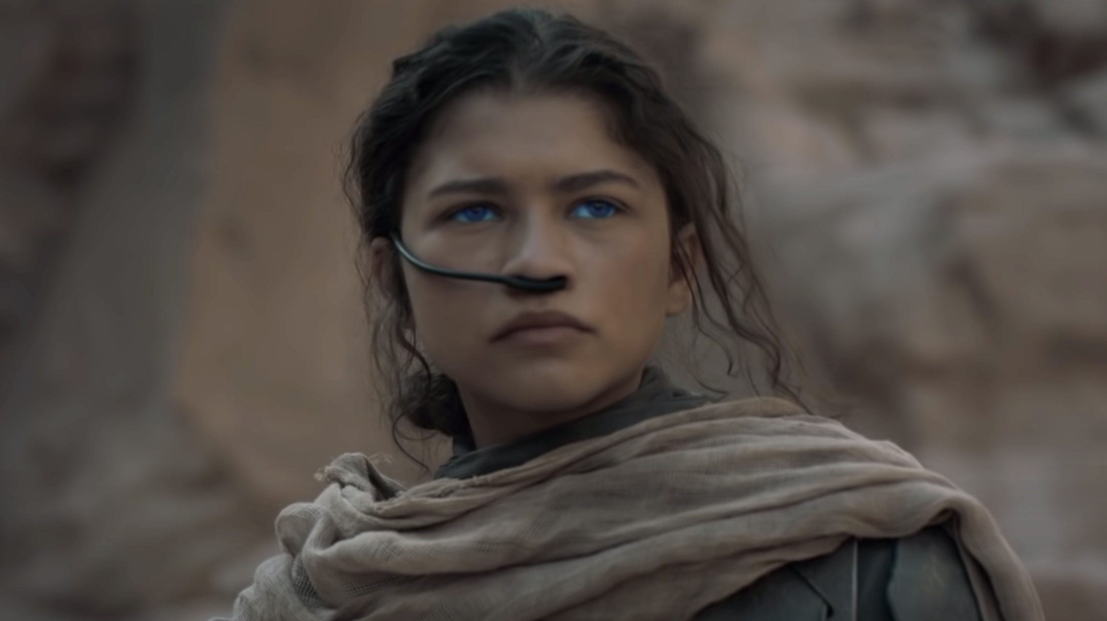 Zendaya in a stillsuit in Dune.