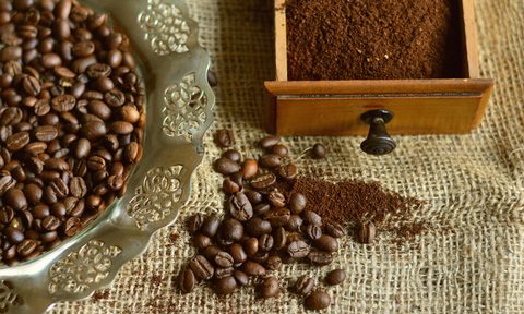 Whole beans and ground coffee