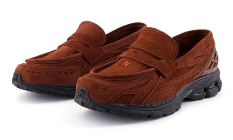 brown new balance loafer