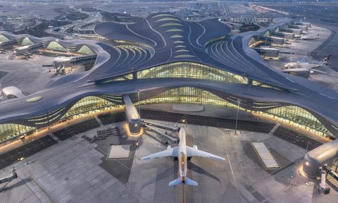 Etihad Airways aircraft at Terminal A
