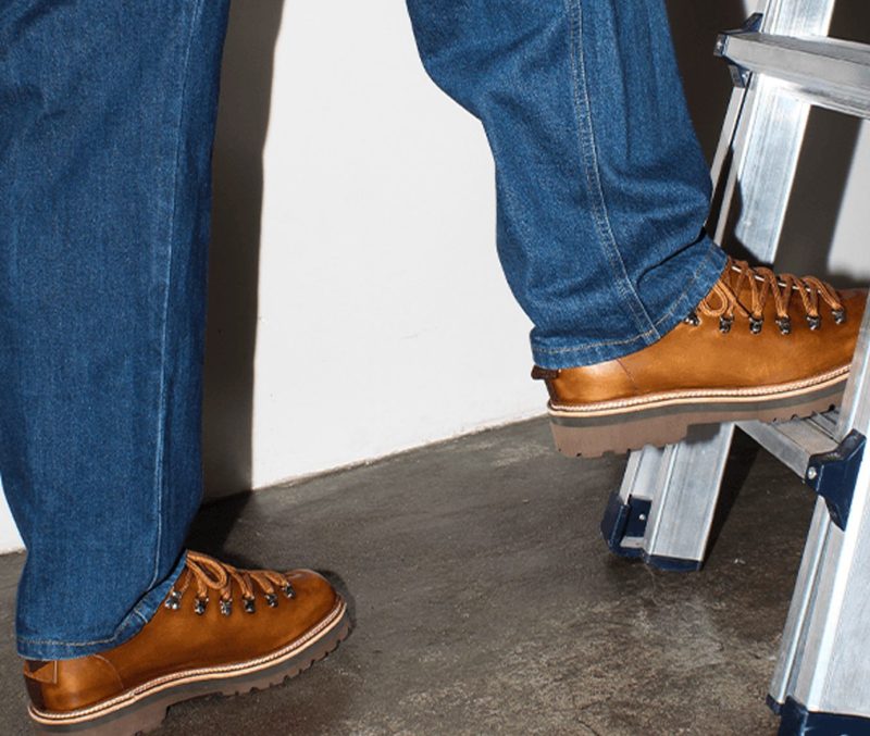 model wearing jeans and pennon boots