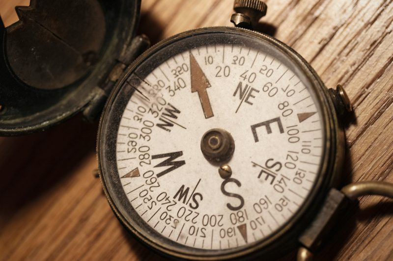 Compass pointing north