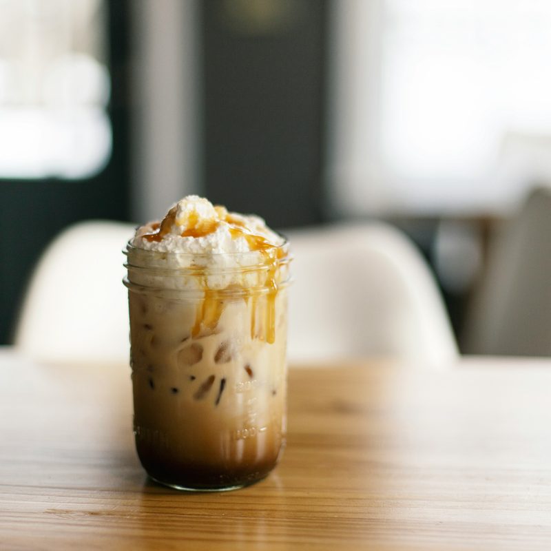 Caramel, iced coffee