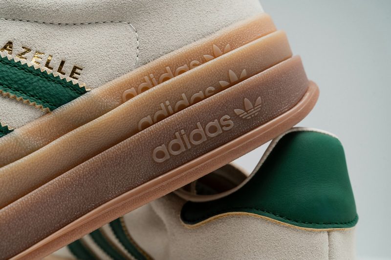 close up on suede fabric of adidas gazelle