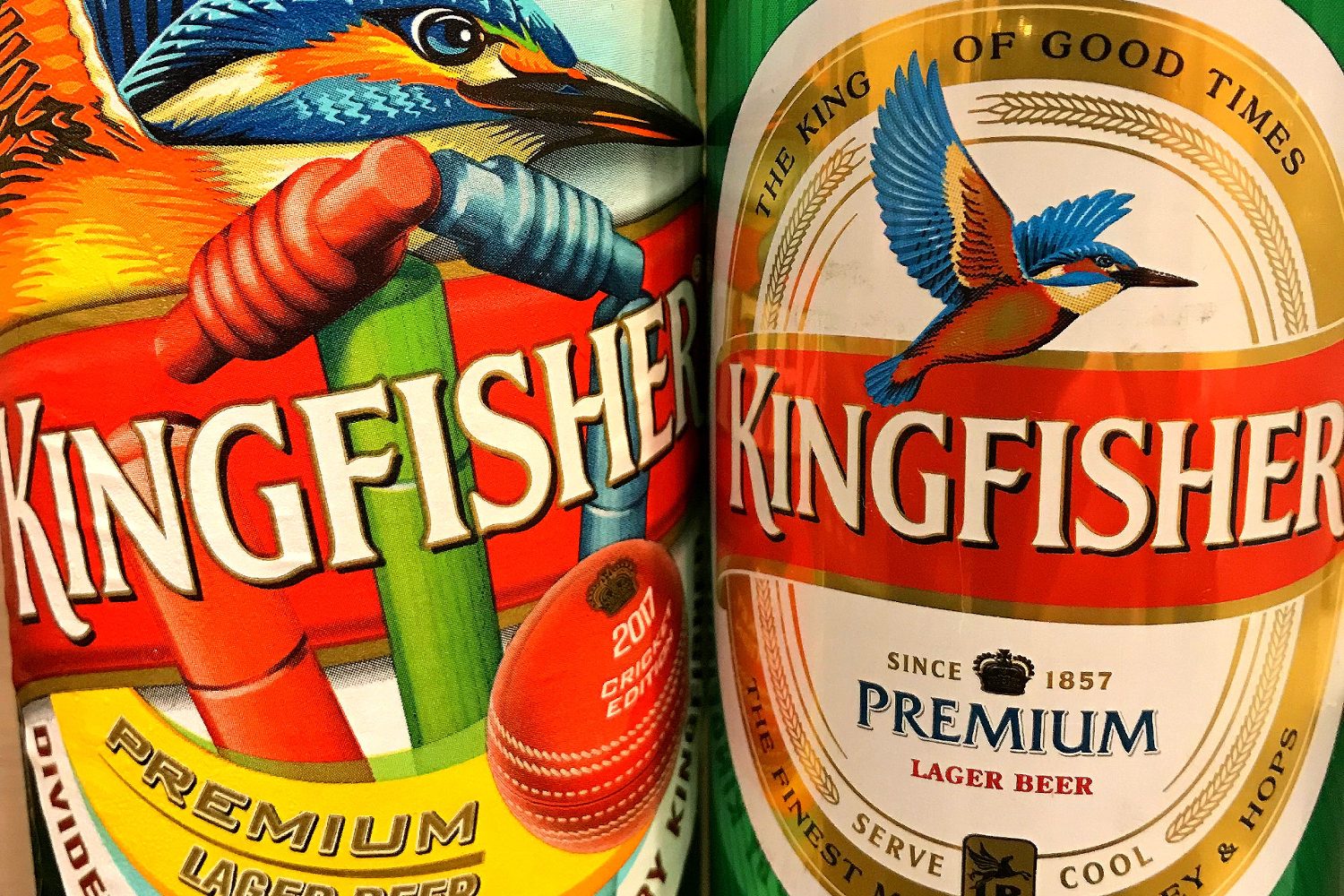 Kingfisher beer labels.