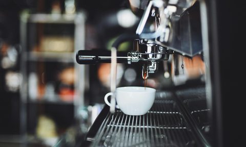 Pouring a shot of espresso