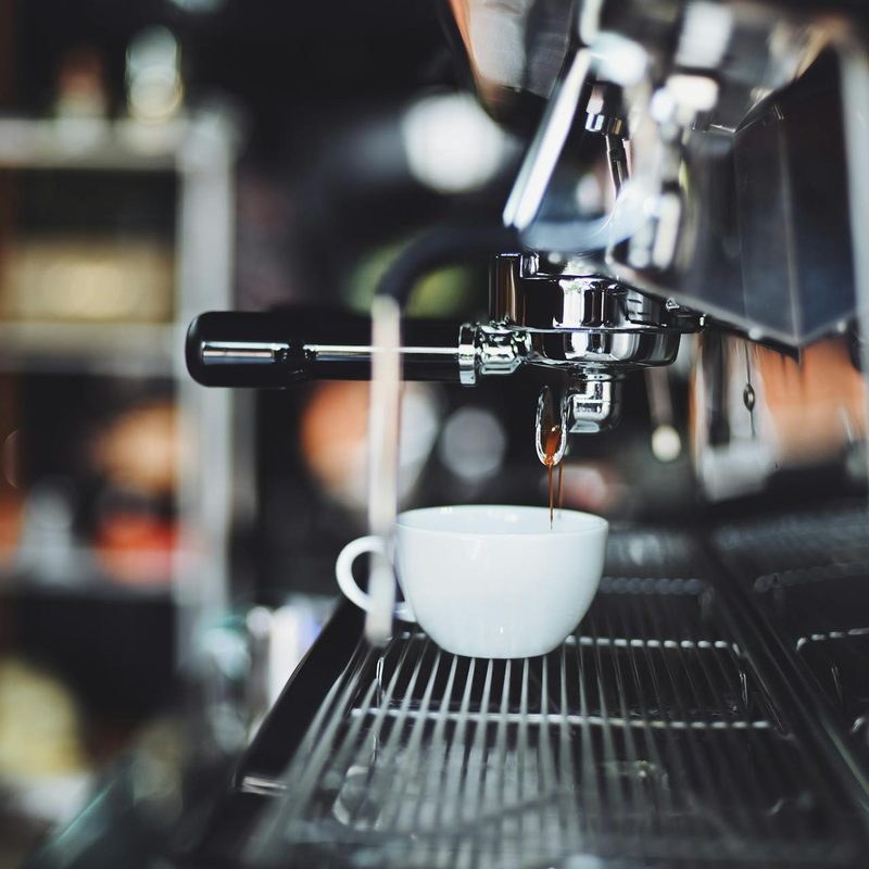 Pouring a shot of espresso