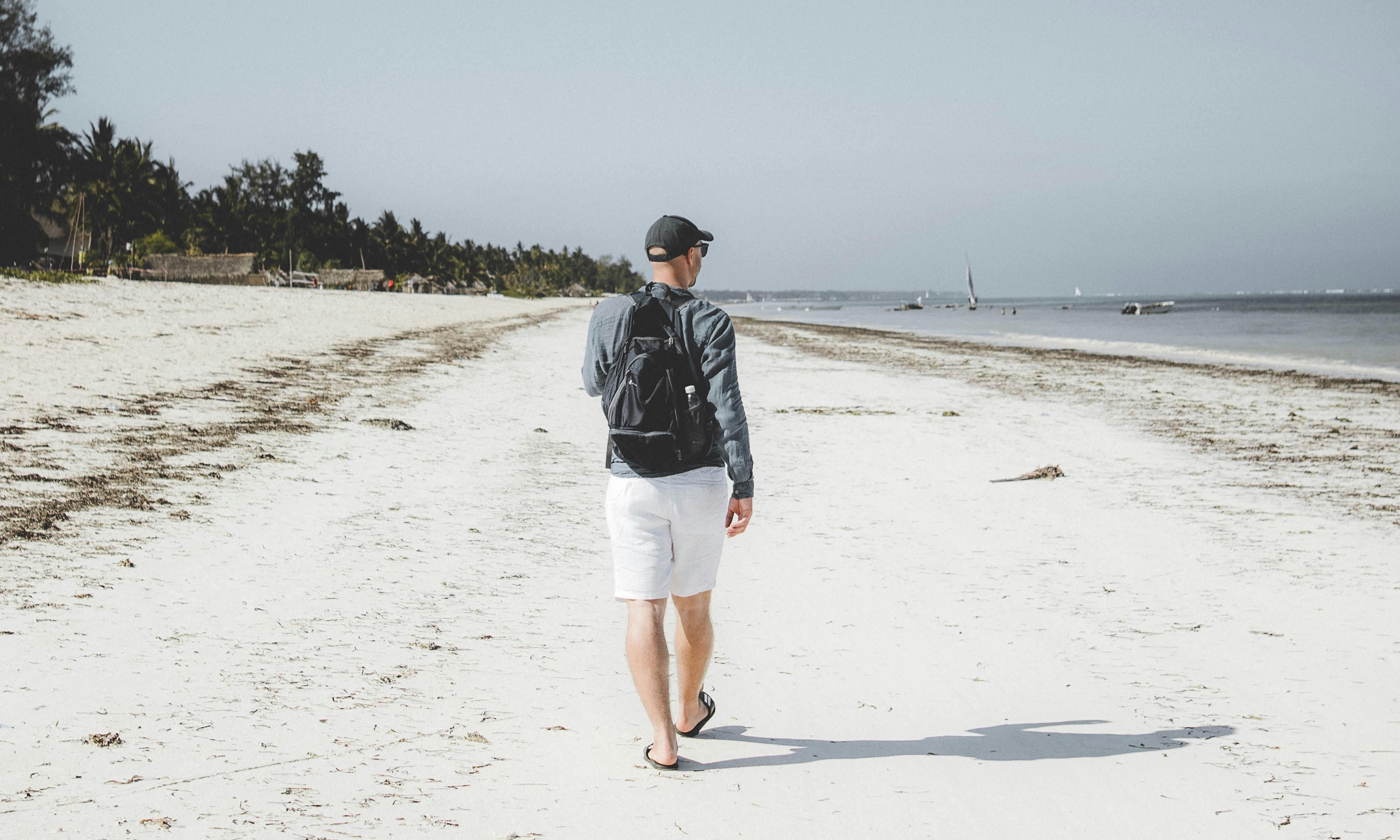 Man walking on the beach