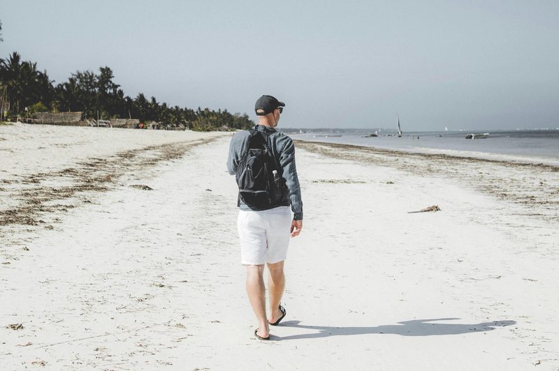 Man walking on the beach
