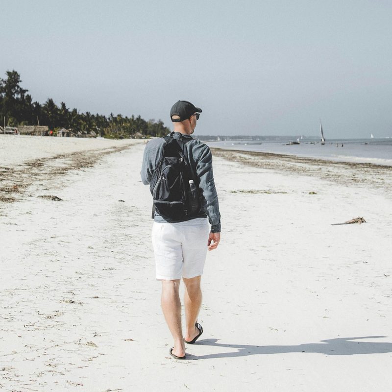 Man walking on the beach
