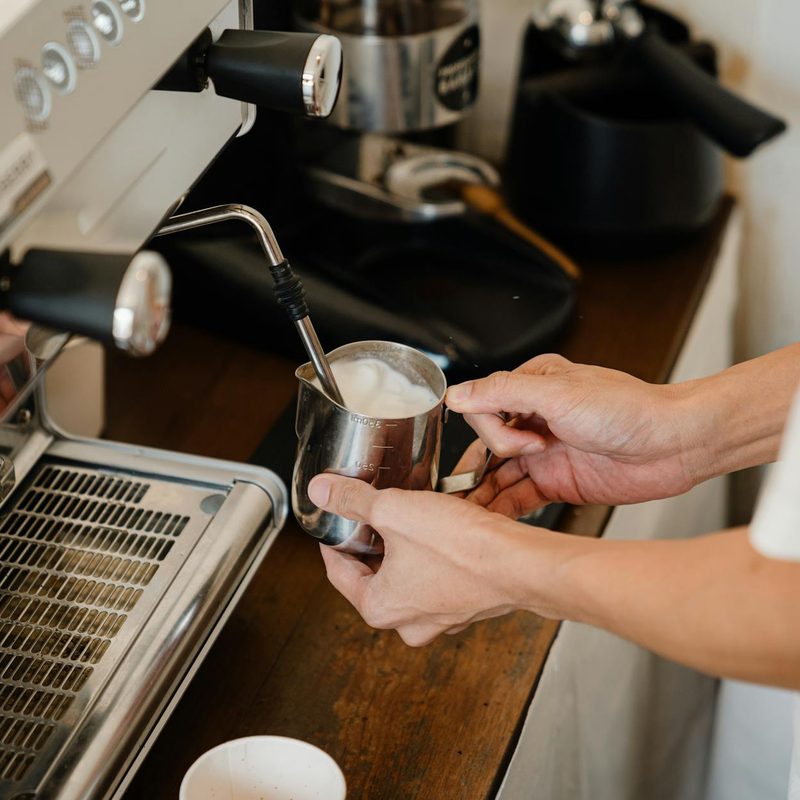 Steam wand on an espresso machine