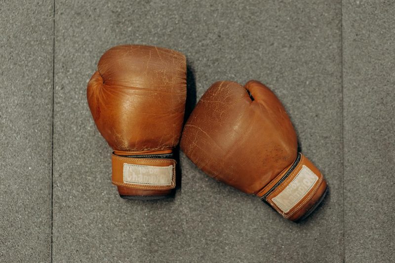 boxing gloves on table