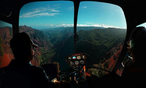 two pilots inside aircraft
