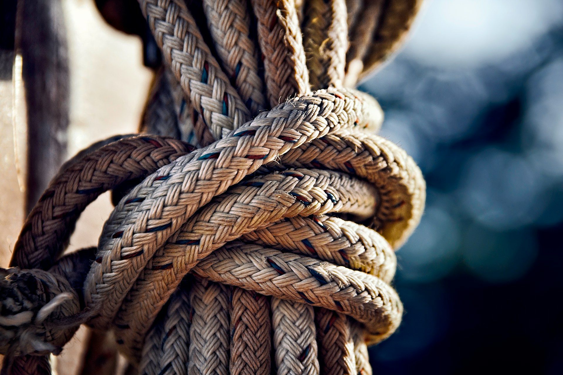 A bundle of rope or paracord