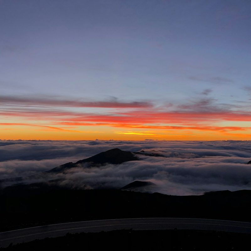 Sunset at Haleakala National Park in Hawaii