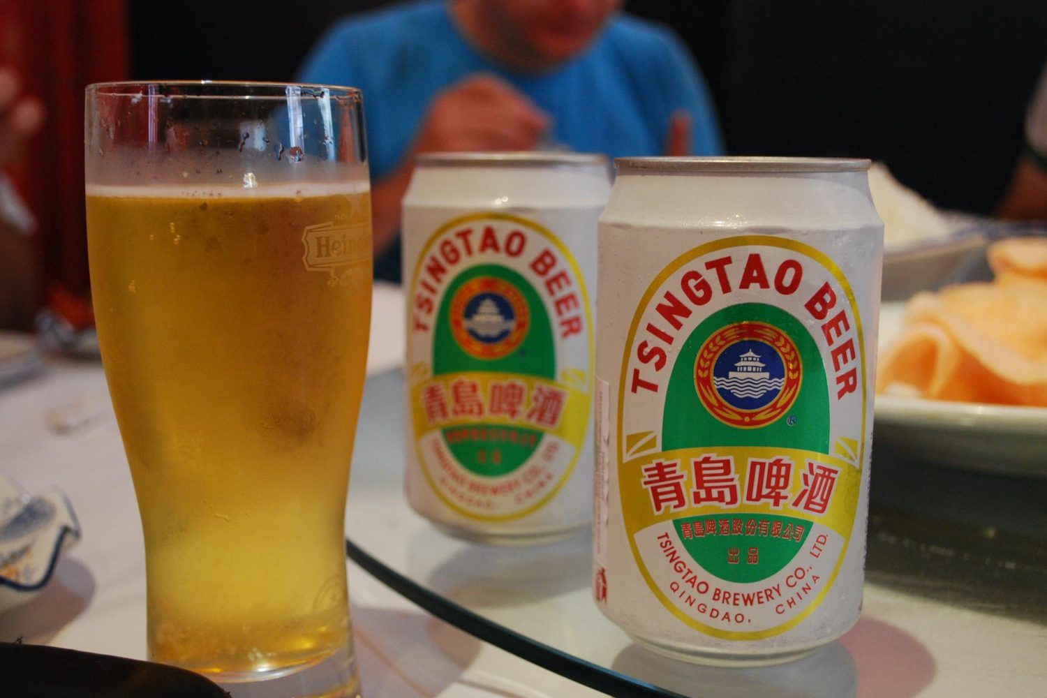 Tsingtao beer cans.